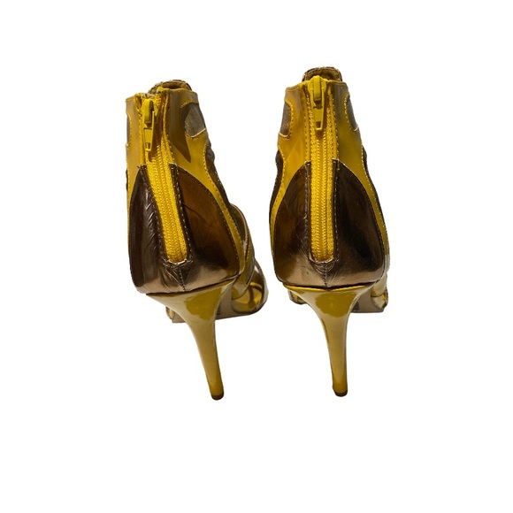 Yellow and copper heels, size 8.5 - Picture 3 of 12